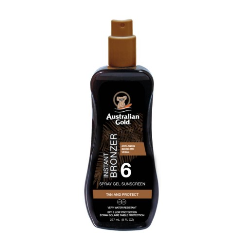 Australian Gold Instant Bronzer Spray Gel Sunscreen SPF6 237ml