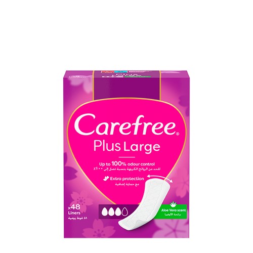 Carefree Plus Large Pensos Diários Aloe Vera 48 unidades
