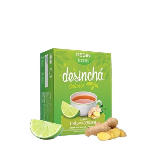 Desinchá Infusão com Sabor a Limão e Gengibre 10 saquetas