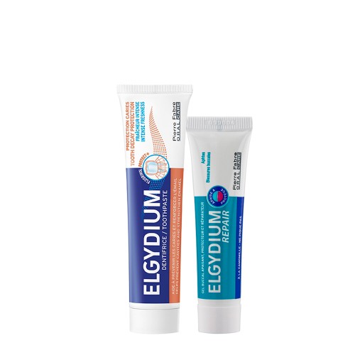 Elgydium Repair Gel Bucal Proteção Lesões Orais 15ml + Pasta Dentífrica Prevenção Cáries 75ml Pack