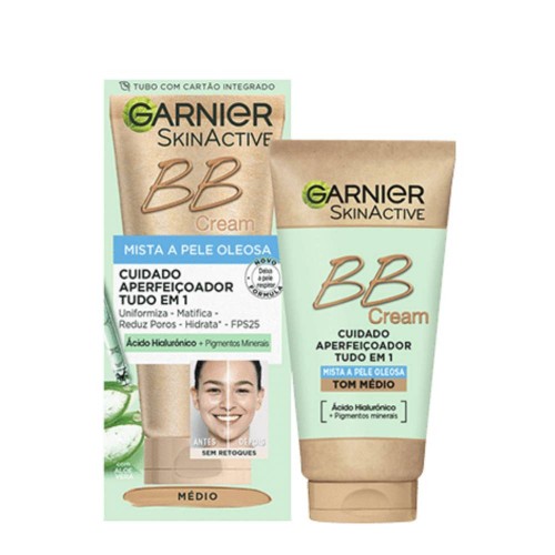 Garnier SkinActive BB Cream Pele Mista a Oleosa Tom Médio SPF25 50ml