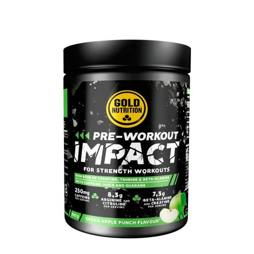 GoldNutrition Pre-Workout Impact Sabor Maçã Verde 400g