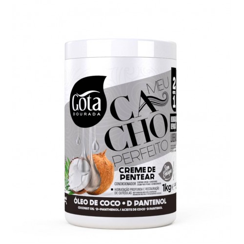 Gota Dourada Meu Cacho Perfeito Creme De Pentear Óleo De Coco 1kg
