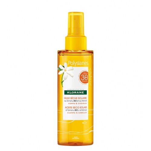 Klorane Tamanu BIO e Monoï Óleo Seco Solar SPF 30 corpo e cabelo 200ml