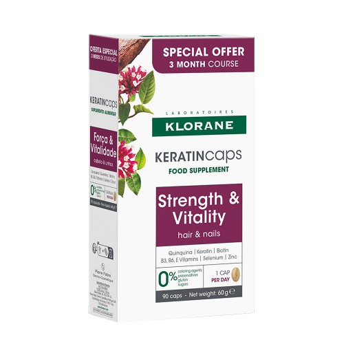 Klorane Quinina Keratincaps Cabelo & Unhas 90 cápsulas