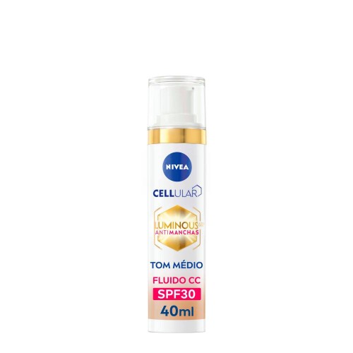 Nivea Luminous 630 CC Fluido Antimanchas 3 em 1 Tom Médio SPF30 40ml