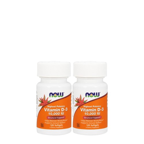 Now Vitamina D3 10000 UI 2x120 cápsulas Preço Especial