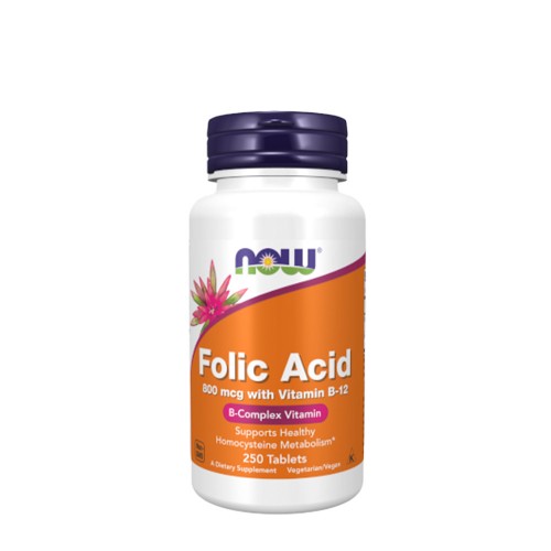 Now Ácido Fólico 800mcg 250 comprimidos