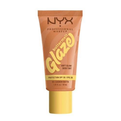 NYX Buttermelt Glaze Base Iluminadora SPF30 03 Cashew Butta