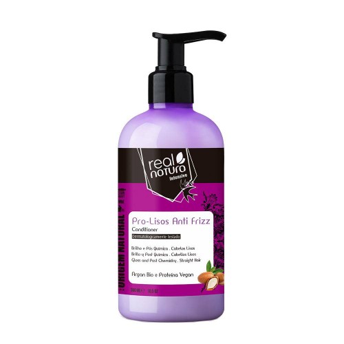 Real Natura Condicionador Sem Sal Pro-Lisos Anti Frizz Argan 300ml
