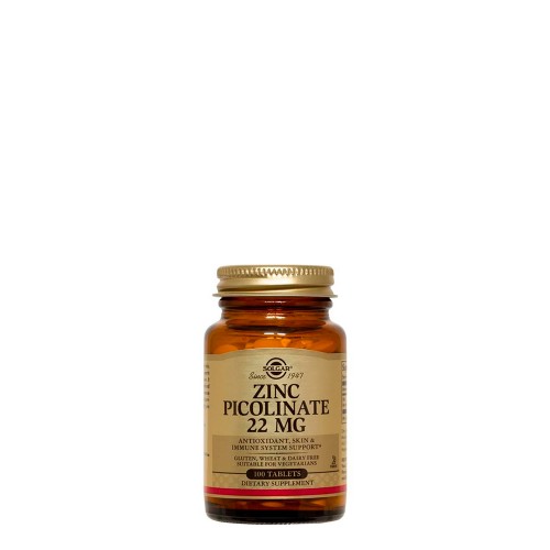 Solgar Picolinato de Zinco 22mg 100 comprimidos